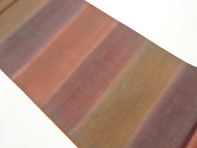 JAPANESE KIMONO / VINTAGE FUKURO OBI / SILK / TSUMUGI / STRIPE